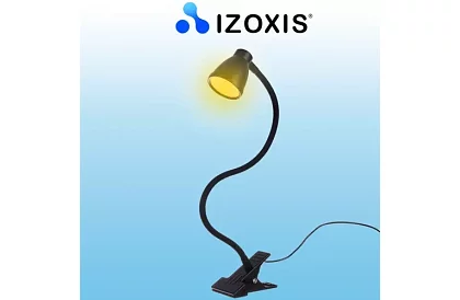 LED lampa na písací stôl s kovovým klipom – čierna