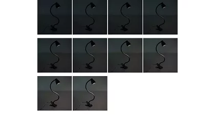 LED lampa na písací stôl s kovovým klipom – čierna