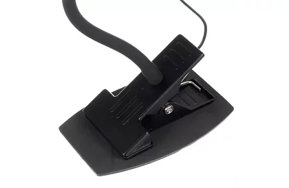 LED lampa na písací stôl s kovovým klipom – čierna