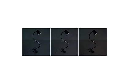 LED lampa na písací stôl s kovovým klipom – čierna