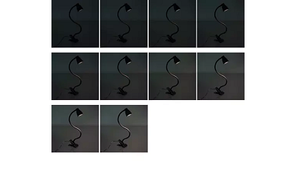 LED lampa na písací stôl s kovovým klipom – čierna