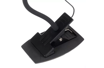 LED lampa na písací stôl s kovovým klipom – čierna