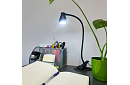 LED lampa na písací stôl s kovovým klipom – čierna