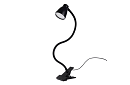 LED lampa na písací stôl s kovovým klipom – čierna