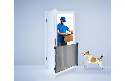 Výsuvná bezpečnostná roleta do dverí – šedá - 157 cm