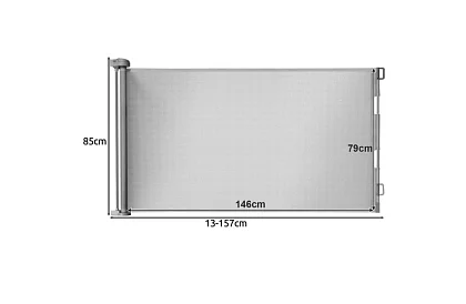 Výsuvná bezpečnostná roleta do dverí – šedá - 157 cm