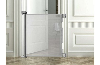 Výsuvná bezpečnostná roleta do dverí – šedá - 157 cm