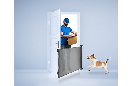 Výsuvná bezpečnostná roleta do dverí – šedá - 157 cm