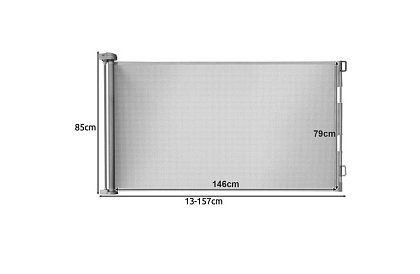 Výsuvná bezpečnostná roleta do dverí – šedá - 157 cm