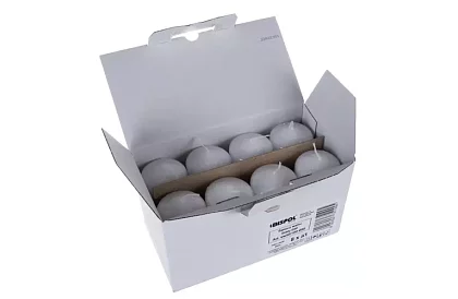 Biela valcová sviečka 10x5 cm – sada 8 kusov