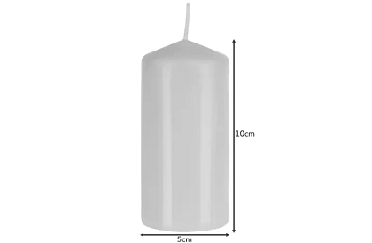Biela valcová sviečka 10x5 cm – sada 8 kusov