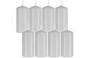 Biela valcová sviečka 10x5 cm – sada 8 kusov