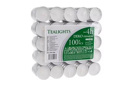 Čajové sviečky biele – horenie 4 hod. – balenie 100 ks