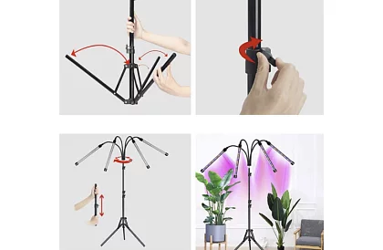 LED lampa pre rast rastlín Quattro – s časovačom a diaľkovým ovládaním