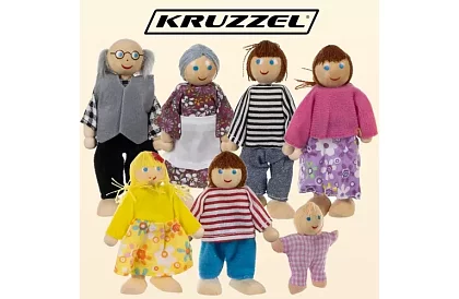 Drevené bábiky do detského domčeka – 7 ks