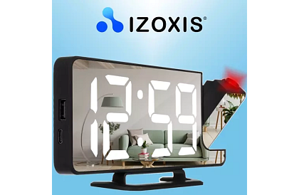 Zrkadlové hodiny s budíkom a projektorom