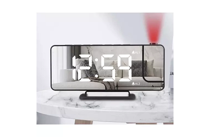 Zrkadlové hodiny s budíkom a projektorom