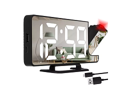 Zrkadlové hodiny s budíkom a projektorom