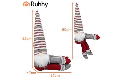 Vianočný trpaslík - škriatok 60 cm