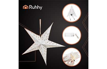 3D LED svietiaca hviezda - 50 cm