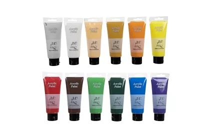 12 Akrylových farieb - každá po 100 ml