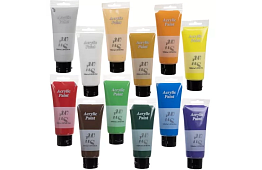 12 Akrylových farieb - každá po 100 ml