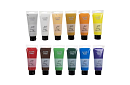 12 Akrylových farieb - každá po 100 ml
