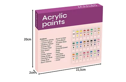 24 akrylových farieb - každá po 12 ml