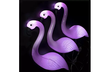 Solárna záhradná lampa - Plameniak