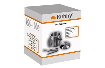 Zásobník na ľad 1,3 litra – vedro s viečkom a kliešťami