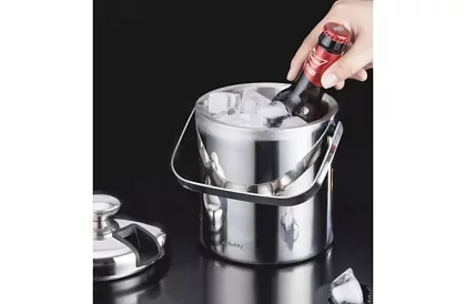 Zásobník na ľad 1,3 litra – vedro s viečkom a kliešťami