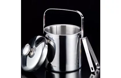 Zásobník na ľad 1,3 litra – vedro s viečkom a kliešťami