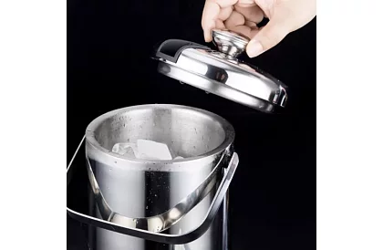 Zásobník na ľad 1,3 litra – vedro s viečkom a kliešťami
