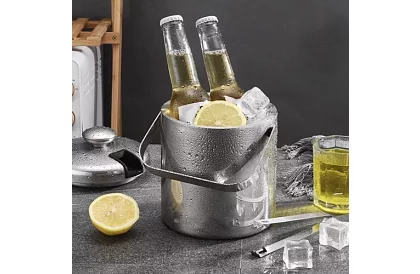 Zásobník na ľad 1,3 litra – vedro s viečkom a kliešťami