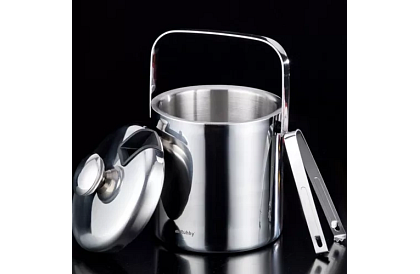 Zásobník na ľad 1,3 litra – vedro s viečkom a kliešťami