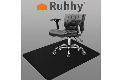 Ochranná podložka podlahy pod židli 90 × 130 cm – čierna