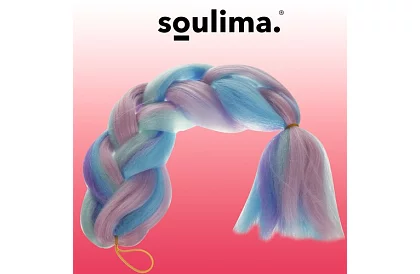 Syntetické ombre copy na vlasy fialovo modré