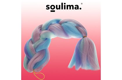 Syntetické ombre copy na vlasy fialovo modré