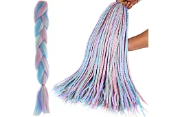 Syntetické ombre copy na vlasy fialovo modré