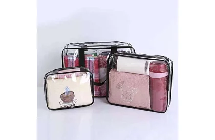 Priehľadné kozmetické taštičky – sada 3 kusov
