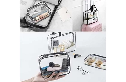 Priehľadné kozmetické taštičky – sada 3 kusov