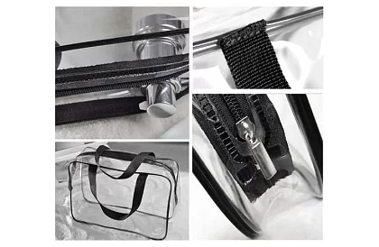 Priehľadné kozmetické taštičky – sada 3 kusov