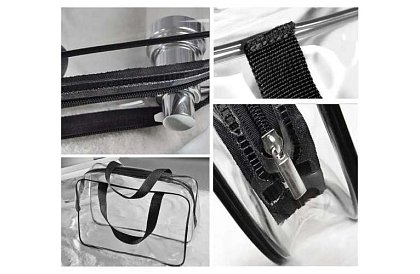 Priehľadné kozmetické taštičky – sada 3 kusov