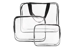 Priehľadné kozmetické taštičky – sada 3 kusov