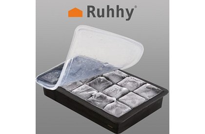 Silikónová forma na ľad s viečkom – ľadník na 15 kociek ľadu