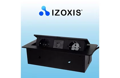 Vestavná výklopná zásuvka 2x 220V + 2x USB – čierna