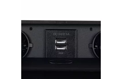Vestavná výklopná zásuvka 2x 220V + 2x USB – čierna