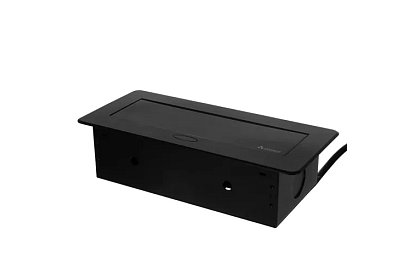 Vestavná výklopná zásuvka 2x 220V + 2x USB – čierna