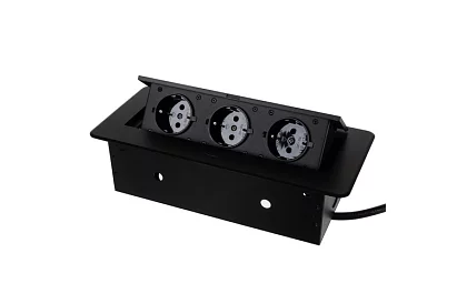 Vestavná výklopná zásuvka 3× 220 V – čierna