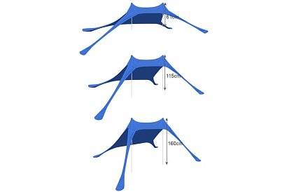 Plážový stan s UV ochranou 50+ - slnečník -  4,5 × 4,5 × 1,6 m